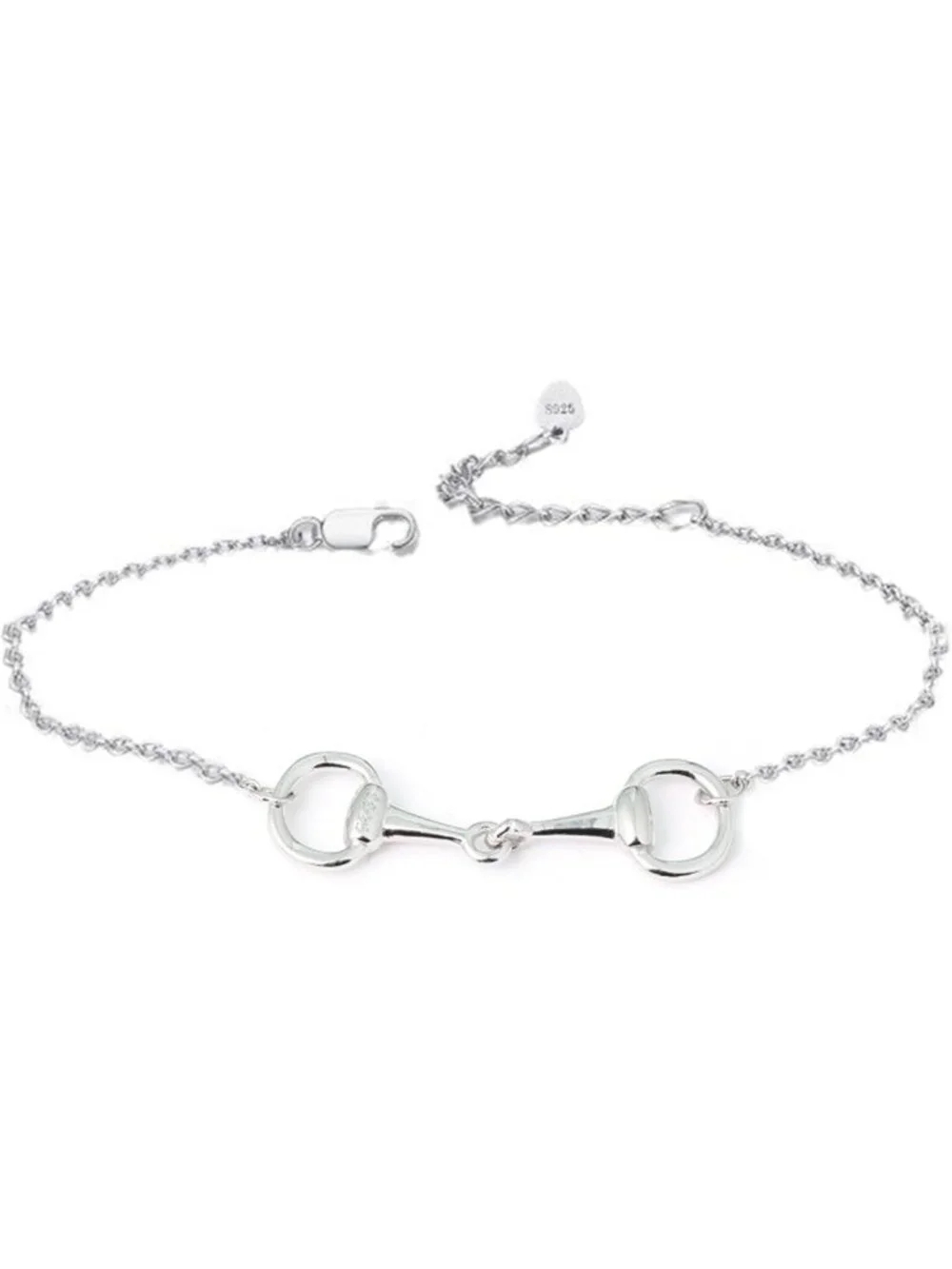 Adjustable 925 Silver-Plated Horse Bit Bracelet - Perfect Gift for Horse Lovers!